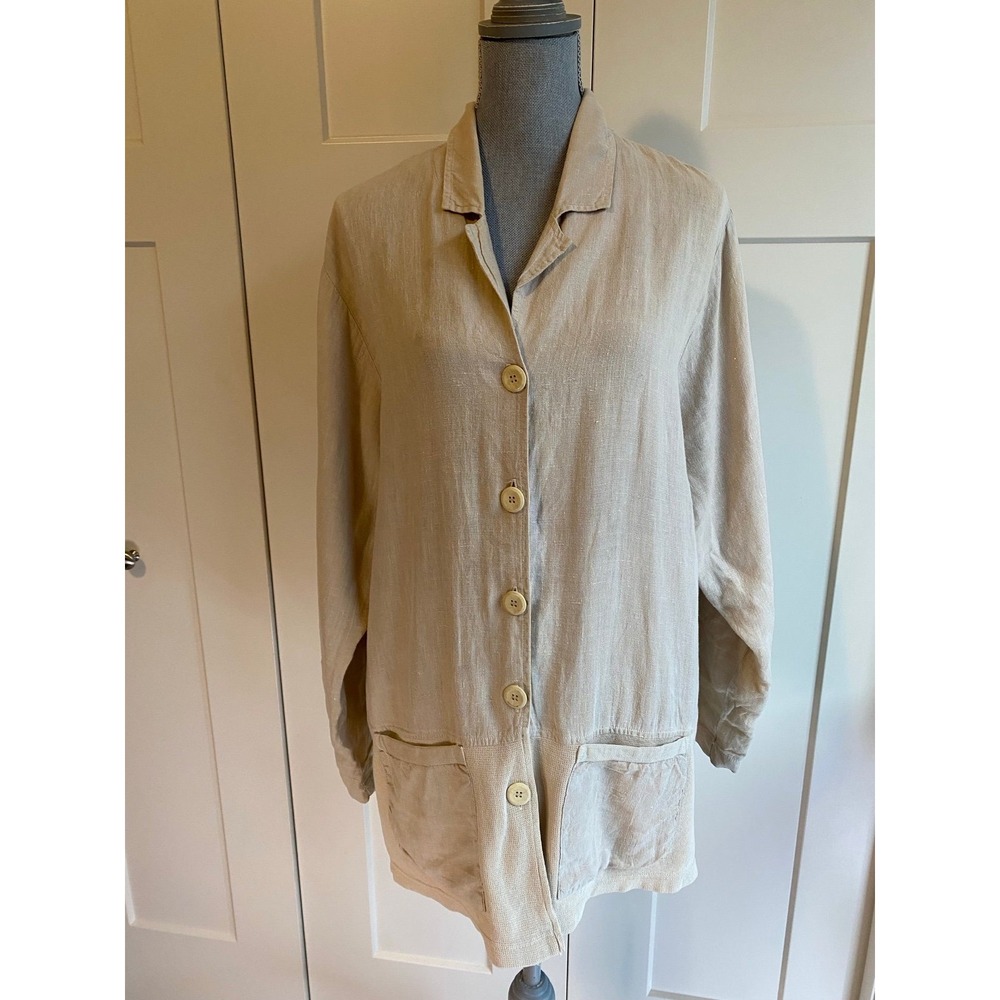 Oversized 1X Linen Blazer Jacket Festival Event Lightweight Size Me Up USA R2